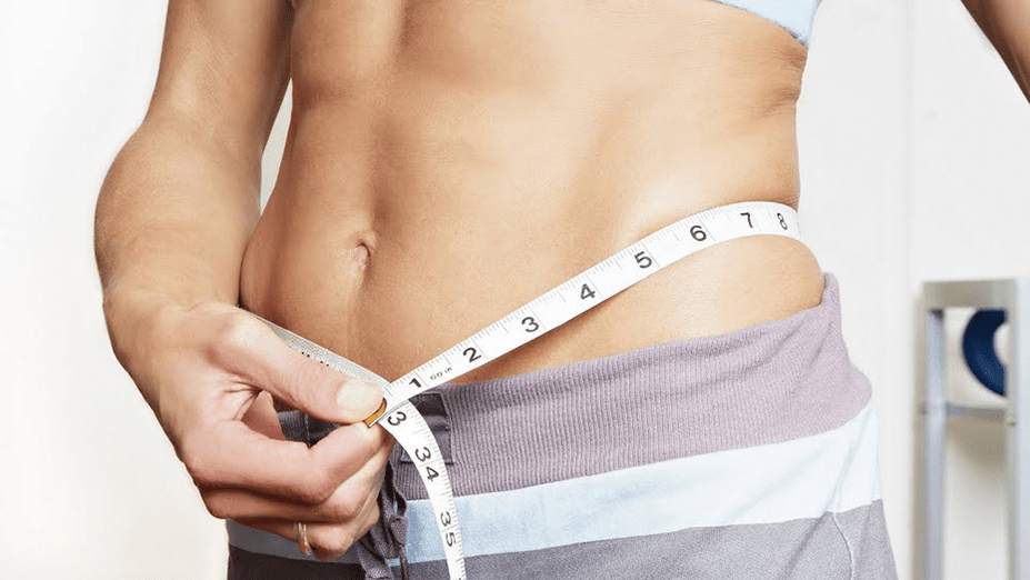 Girls who lose weight in a week measure their waist